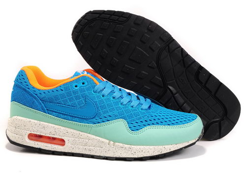 Nike Air Max 1 Unisex Blue Green Running Shoes Coupon Code